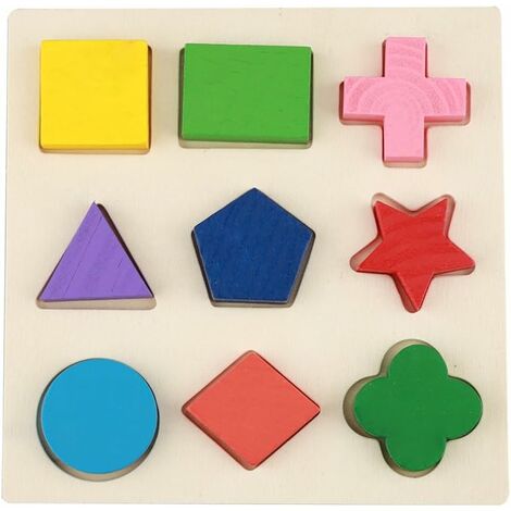 LEISEI Jouet de Bloc en Bois d'enfants Assortis, Géométrie de Puzzles de Match Educative Jouet de Développement d'enfants Préscolaire Cadeau d'anniversaire pour Enfants Garçons Filles