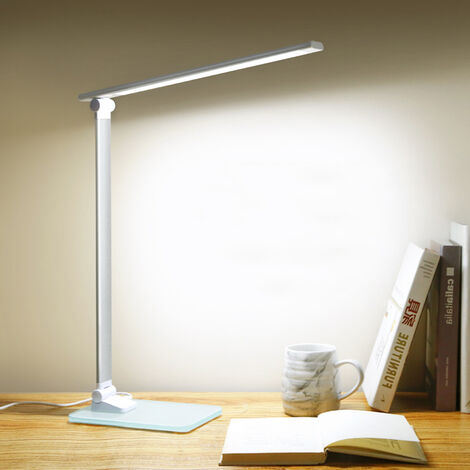 LEISEI Lampe de Bureau LED Puissante 5W Lampe Bureau Tactile Dimmable Luminosité Réglable 3 Modes de Couleur Lampe Lecture Protection des Yeux