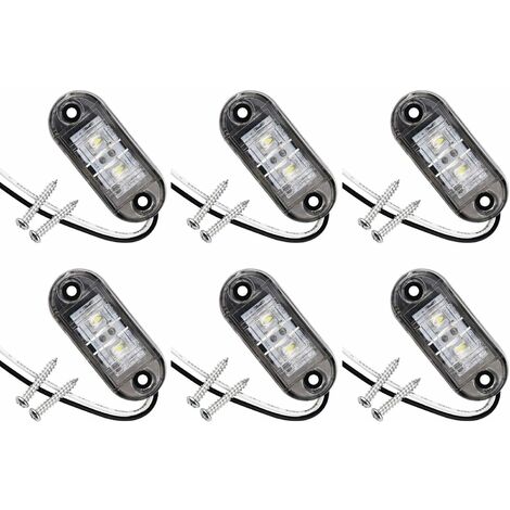 LEISEI Lot de 6 feux de position latéraux à LED pour voiture, remorque, camping-car, caravane, vélo, moteur