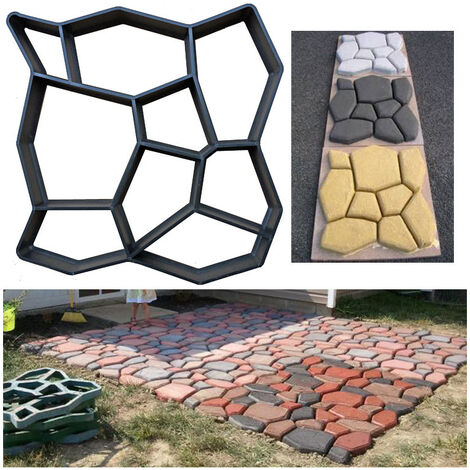 LEISEI Moule de pavage de ciment moule de dalle de sol en relief imprimé moule Cour jardin paysage pavé béton brique moule modèle A: 36 36cm