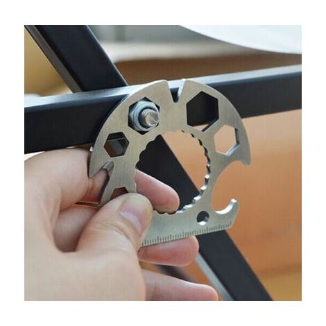 LEISEI Outil Flocon Neige Outil multifonction en acier inoxydable ,portatif Porte-clés Tournevis Ouvre Bouteille Outil Venez