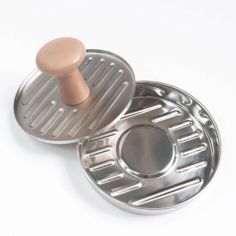 LEISEI Presse à Burger Steak Haché,Presse à Hamburger en Acier Inoxydable de Qualité Alimentaire avec Poignée en Bois,Presse à Hamburger Antiadhésive