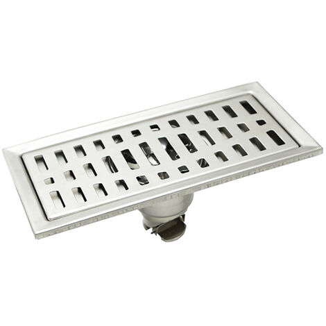 LEISEI Siphon de Sol avec Couvercle Amovible, évier rectangulaire de 200 x 100 mm, évacuation de Douche en Acier Inoxydable,