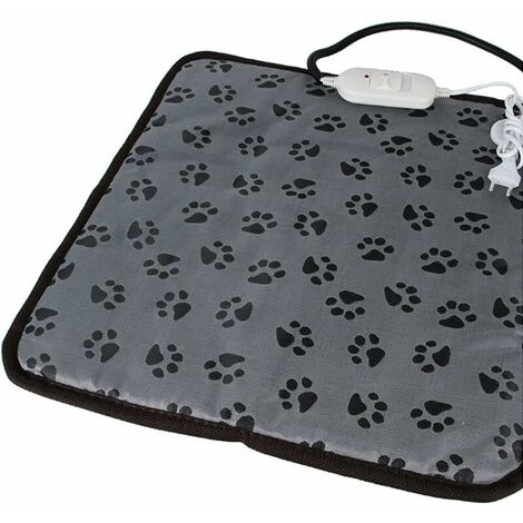 LEISEI Tapis chauffant pour animaux domestiques, chiens, chats - Pour l'hiver - Réglable - Température constante - Avec cordon résistant à la mastication (45 x 45 cm)
