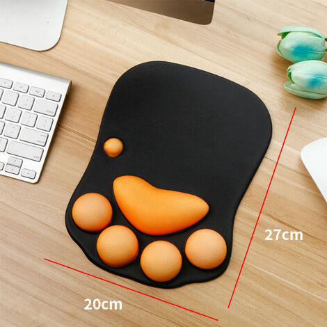 Tapis de souris ergonomique XXL noir avec repose-poignets intégré