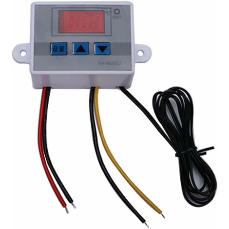 LEISEI XH-W3002 Module de Contrôleur de Température Numérique LED, Interrupteur de Thermostat Numérique avec Sonde Étanche, Thermostat de Refroidissement Programmable (110V-220V 1500W 10A)