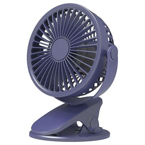 leiser blauer Tischventilator, batterielos, tragbarer USB-Tischventilator für Büro, Zuhause, Schlafzimmer, Auto