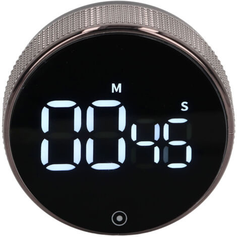 Leiser magnetischer Küchentimer, LED-Countdown-Timer für Kinder, Schwarz