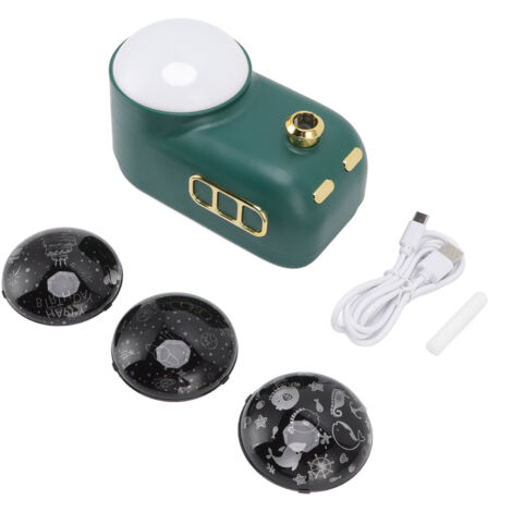 Leiser Mini-USB-Luftbefeuchter mit LED-Projektion für Schlaf- und Wohnzimmer, Grün