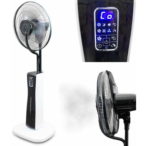 Leiser Standventilator Ventilator Lüftkühler Lüfter Luftbefeuchter Schwenkbar mit Ultraschall Benebelung