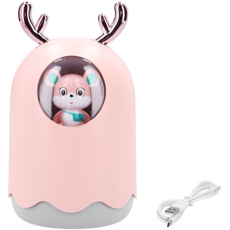 Leiser USB-Luftbefeuchter, niedliches Design, Aromatherapie-Diffusor, 2 Nebelmodi, Rosa