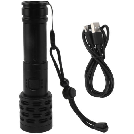 Leistungsstarke 1050-Lumen-LED-Taschenlampe, 200 m Zoom, wiederaufladbar für Wandern und Camping