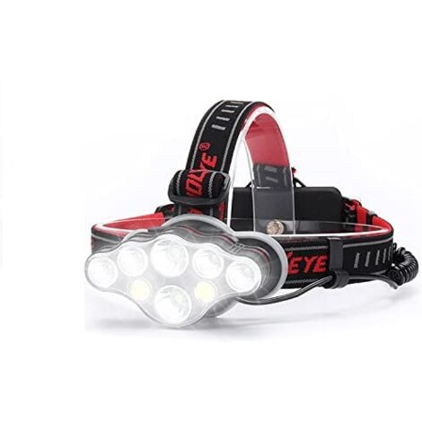 Leistungsstarke wiederaufladbare Stirnlampe, 18000 Lumen, 8 Modi, LED-Stirnlampe, leistungsstarke Stirnlampe, Freisprechlampe für Camping, IPX5-Lauf-Stirnlampe zum Lesen von Kindern