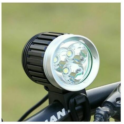GROUPM Leistungsstarker LED-MTB-Scheinwerfer, Fahrradlicht, MTB-Lichter, wiederaufladbarer LED-Fahrradscheinwerfer, wasserdicht, 4000 lm, 3 T6 CREE XM-L, 4 Lichtmodi + Lithium-Batterien + Ladegerät + verstel