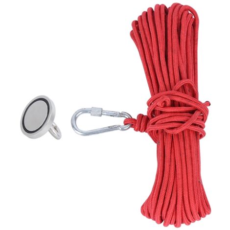 Leistungsstarker Magnethaken N35 – 81 kg Tragkraft mit 20 Meter rotem Seil