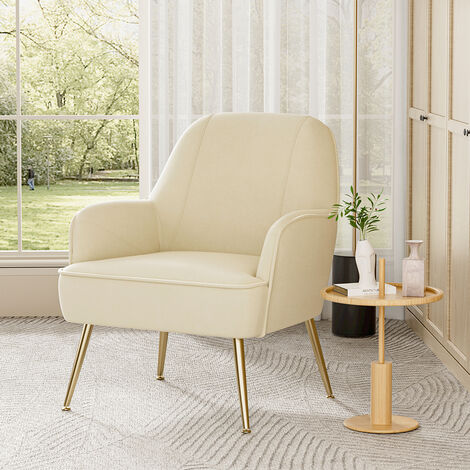 Leisure Velvet Armchair, Beige