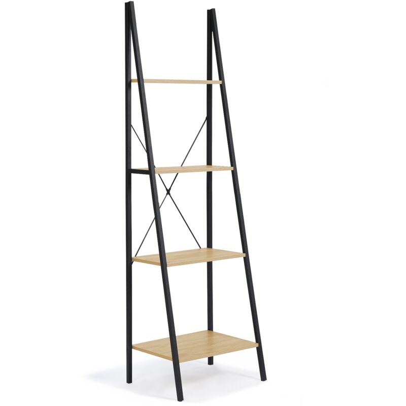 Idmarket Beige - Leiterregal 4 Ebenen Detroit Industriedesign