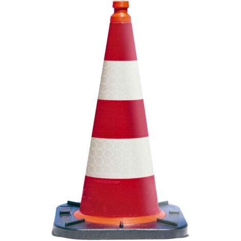 Leitkegel TL H.500mm BAST geprüft,2 Streifen G.2,9 kg,33x33cm