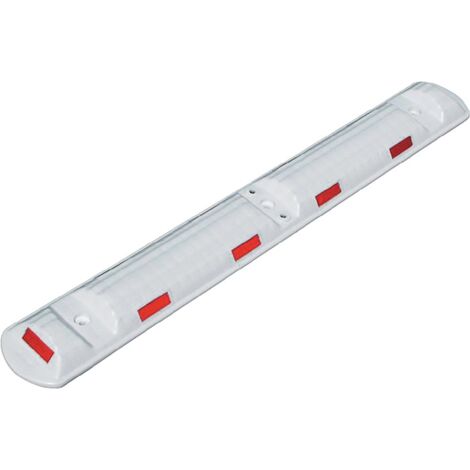 Leitschwelle L1170xB150xH50mm Polypropylencarbonat weiß mit roten Reflexstreifen
