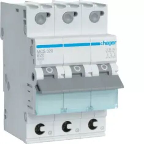 Leitungsschutzschalter Hager 3p,C20A,6kA,MCS320,QuickConnect