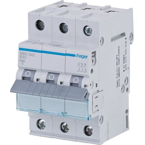 Leitungsschutzschalter Hager, B40A 3p, 6kA, MBN340