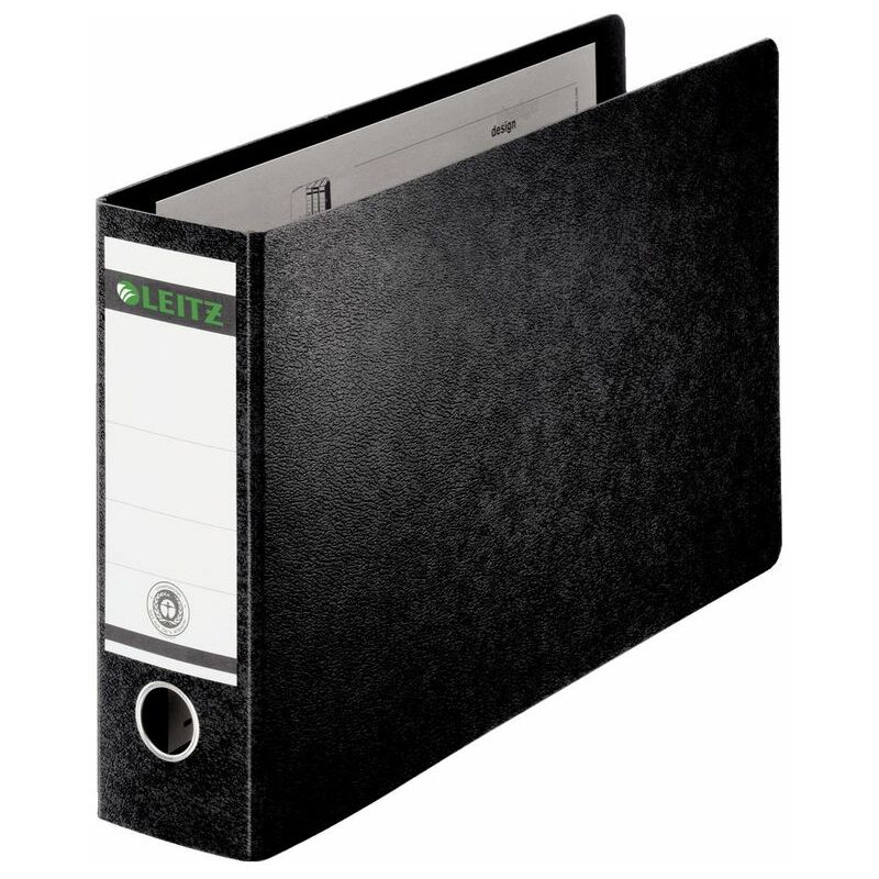 Lever Arch File Paper on Board A3 77mm Spine Width Oblong Black (Pac - Black - Leitz