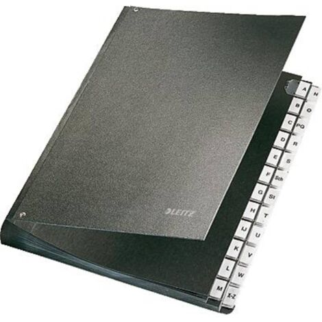 Leitz 5824-00-95 5824 Cellulosa spessa Nero DIN A4 Numero scomparti: 24 A-Z