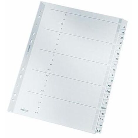 LEITZ A-Z Register Leitz DIN A4 Karton grau 20 Registerblätter