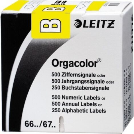 LEITZ Buchstabensignal Leitz Orgacolor® Leitz Orgacolor® Registratursysteme B selbstklebendKunstdruckpapier gelb