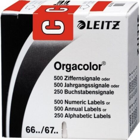 LEITZ Buchstabensignal Leitz Orgacolor® Leitz Orgacolor® Registratursysteme C selbstklebendKunstdruckpapier rot