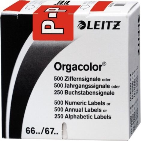 LEITZ Buchstabensignal Leitz Orgacolor® Leitz Orgacolor® Registratursysteme P selbstklebendKunstdruckpapier rot