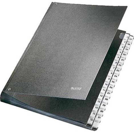 Leitz Cartellina classificatrice 5831-00-95 5831 Cellulosa spessa Nero DIN A4 Numero scomparti: 32 1-31