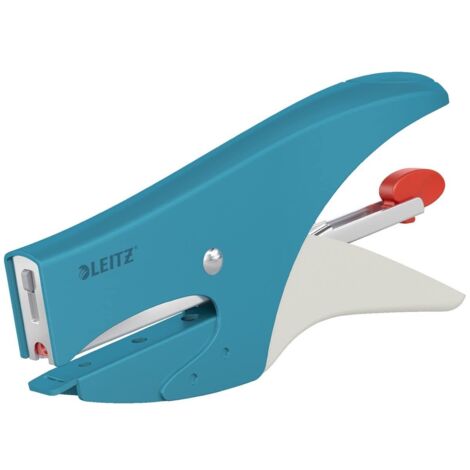Leitz Cucitrice a Pinza, Capacità fino a 15 Fogli, Caricamento Posteriore, Include Punti P2 (No. 10), Gamma Cosy,56450061, Blu (Calmo)