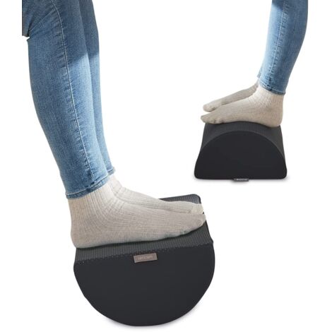 Leitz Ergo Cosy Poggiapiedi Regolabile per Gambe e Ginocchia, Adatto alla Scrivania dell'Ufficio/Casa, Realizzato in Gomma Piuma con Rivestimento in Tessuto, 260 x 140 x 405 mm - Grigio Velluto