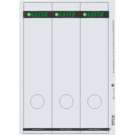 Leitz Etichetta per raccoglitore da ufficio 1687-00-85 39 x 285 mm Carta Grigio A tenuta permanente 75 pz.