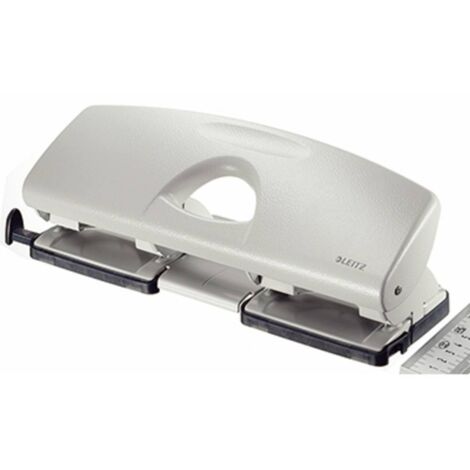 Leitz Fermacarte 4 Fori Grigio per Ufficio Sostenibile