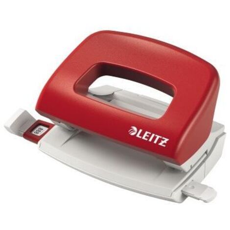 LEITZ Locher Leitz New NeXXt 8cm 10 Bl. (80 g/m²) mit Anschlagschiene rot