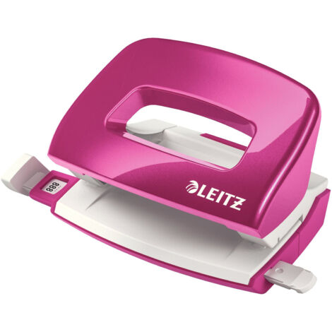 Leitz Mini Perforatore Nexxt WOW 2 Fori, 10 Fogli, Metallo, Rosa Metallizzato