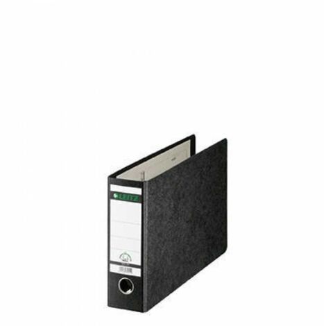 LEITZ Ordner Leitz 80mm DIN A4 quer Werkstoff: Hartpappe recycelt Material derKaschierung außen: Papier Material der Kaschierung innen: Papier schwarz