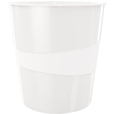 Leitz Papierkorb WOW 29x32,4 cm (ØxH) 15l Polystyrol Farbe: weiß 1 Sortierfach