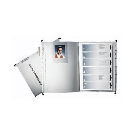 LEITZ Personalmappe Leitz DIN A4 250g/m² mit Organisationsaufdruck Karton recyceltgrau