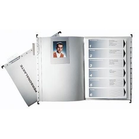 LEITZ Personalmappe Leitz DIN A4 250g/m² mit Organisationsaufdruck Karton recyceltgrau