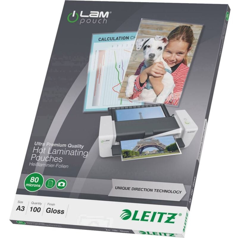Leitz - Feuille de plastification i-Lam Pouch 7485 din A3 80 micron brillant 100 pc(s)