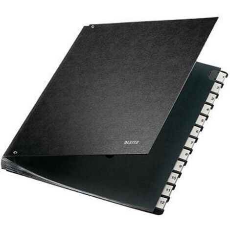 Leitz Pultordner 58120095 DIN A4 12Fächer Hartpappe schwarz