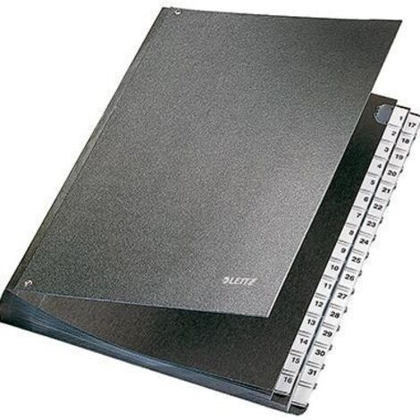 Leitz Pultordner 58310095 DIN A4 32Fächer Hartpappe schwarz