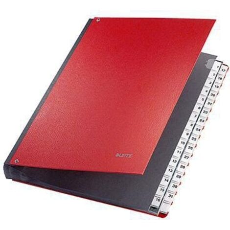 Leitz Pultordner 59310025 DIN A4 1-31 32Fächer Graupappe rot