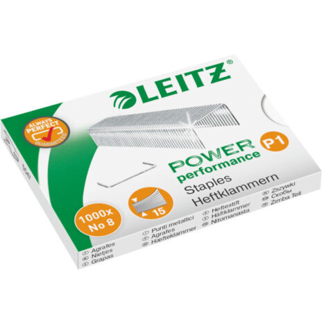 Leitz Punti per Cucitrice Power Performance P1 N° 8 1000 pezzi Passo 6 mm