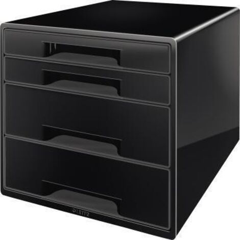 Leitz Schubladenbox CUBE 52521095 4Schubfächer schwarz