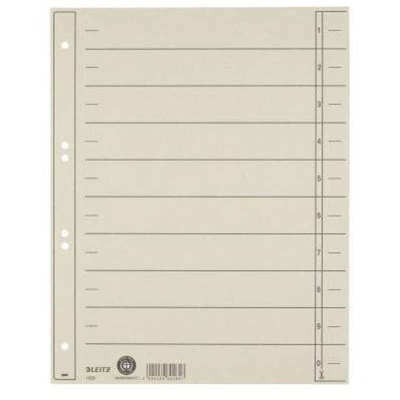 Leitz Trennblatt 16580085 A4 230g Karton Grau 100 St./pack.