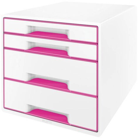 Leitz WOW Cube boîte de rangement rose et blanc bureau